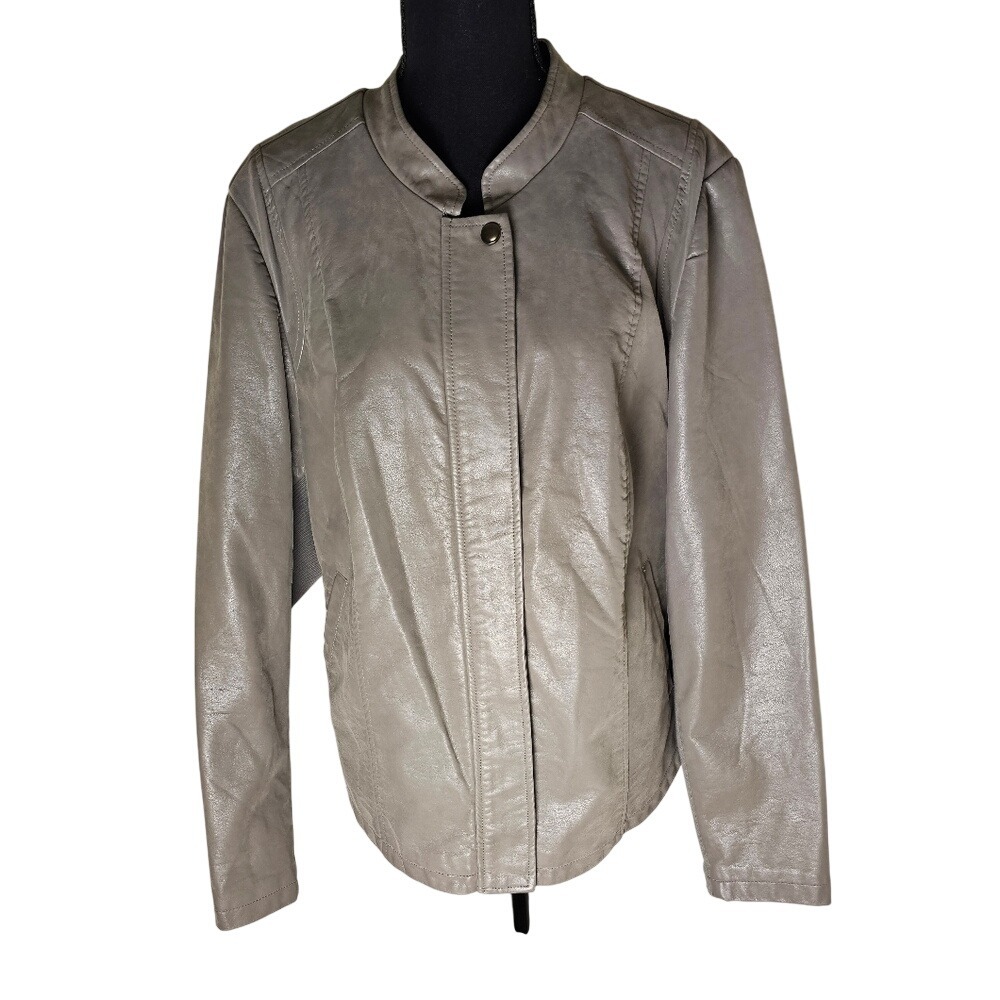 Torrid Faux Leather Jacket with Ribbed Sides Size 3
